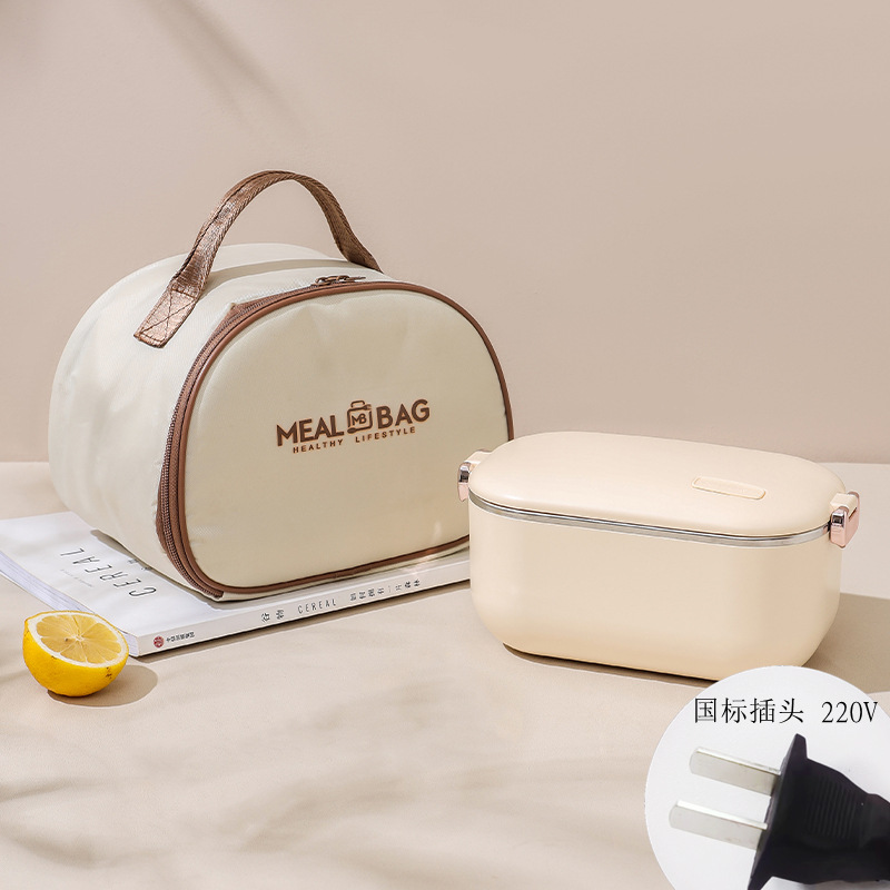 Caja de almuerzo de calefacción de acero inoxidable 304 enchufable eléctrico sin inyección de agua engrosada portátil calefacción eléctrica aislada caja de almuerzo caja de Bento Coche