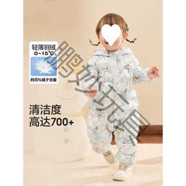 宝宝羽绒连体衣男童女童轻薄羽绒服婴幼儿爬服外出保暖外套冬童装