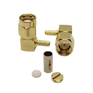 Welding with RG316 RG174 cable pure copper plated real gold RF coaxial RP-SMA male elbow crimping connector