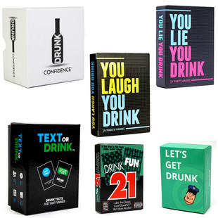 English Text or drink Short Letter Also drink You Laugh Friends Party Game Card Couple Card