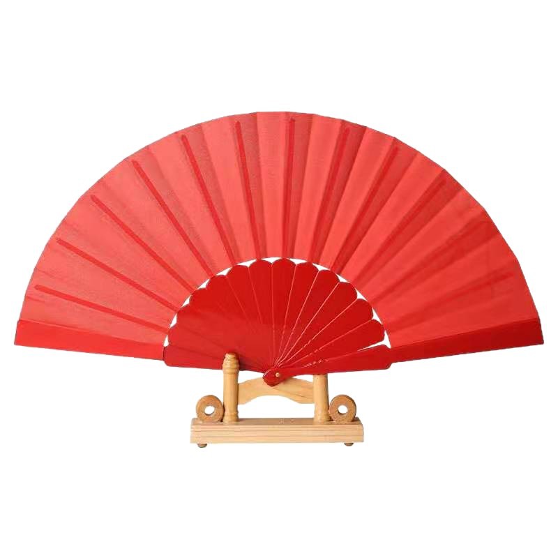 Color puro comercio exterior clásico blanco plano plástico para mujer abanico plegable abanico plegable fabricante de baile al por mayor abanico de verano