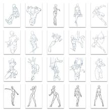 126张爆款人体动态结构贴纸绘画素材速写临摹模板高颜值创意贴画