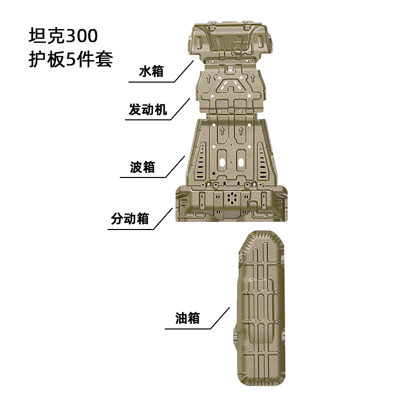 23-24 만리장성 탱크 300 도시 판 탱크 500 섀시 가드 플레이트 원래 자동차 구멍에 적용 가능 설치
