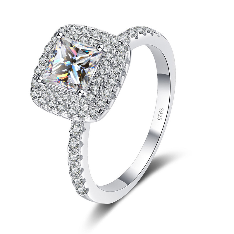 Anillo de piedra de 1 quilate de la princesa Fang Mozan lujoso anillo de oro de mujeres de venta caliente en Europa y América