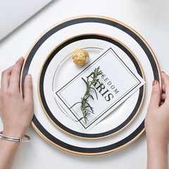 Phnom Penh White Ceramic Western Plate Simple Creative Restaurant Steak Plate Round Home Breakfast Plate Pasta Plate