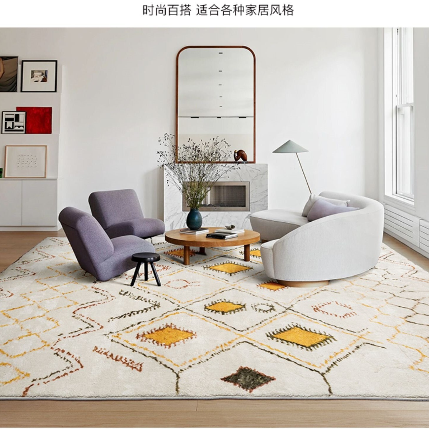新款家用仿羊绒点塑底客厅沙发地毯吸水可折叠防滑保温卧室地垫