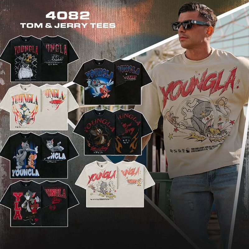 Youngla Pure Cotton Washed Muscle-Fit Loose Fitness Summer Short-Sleeve Double-Sided Printed T-Shirt Casual Versatile