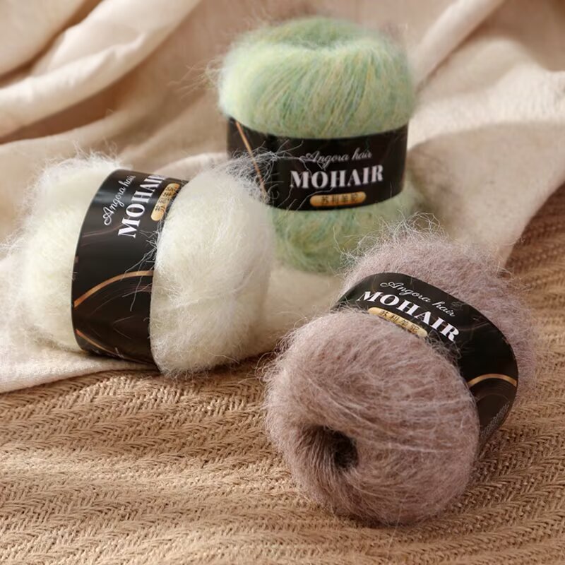 Suli Alpaca Mohair 25g Medium-Thick Long-Haired Mohair Yarn Ball for Handmade Knitting Hats and Scarves, Export