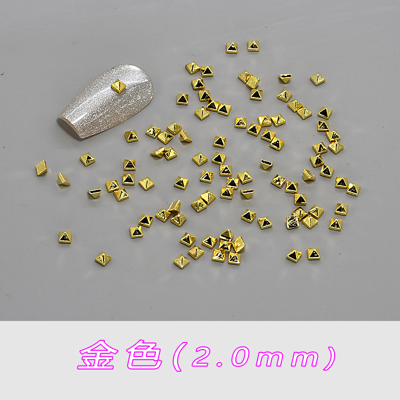 골드 2.0mm - 메탈 뾰족 사각 J110