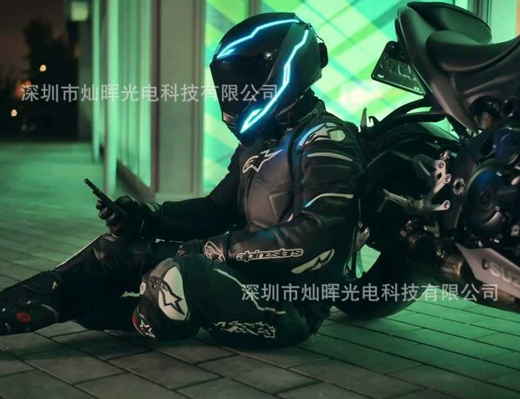 Популярные полоски для мотоциклетных шлемов Douyin, поставляемые напрямую от источника, являются высокоотражающими, высокояркими, водонепроницаемыми и устойчивыми к низким температурам полосками холодного света EL.