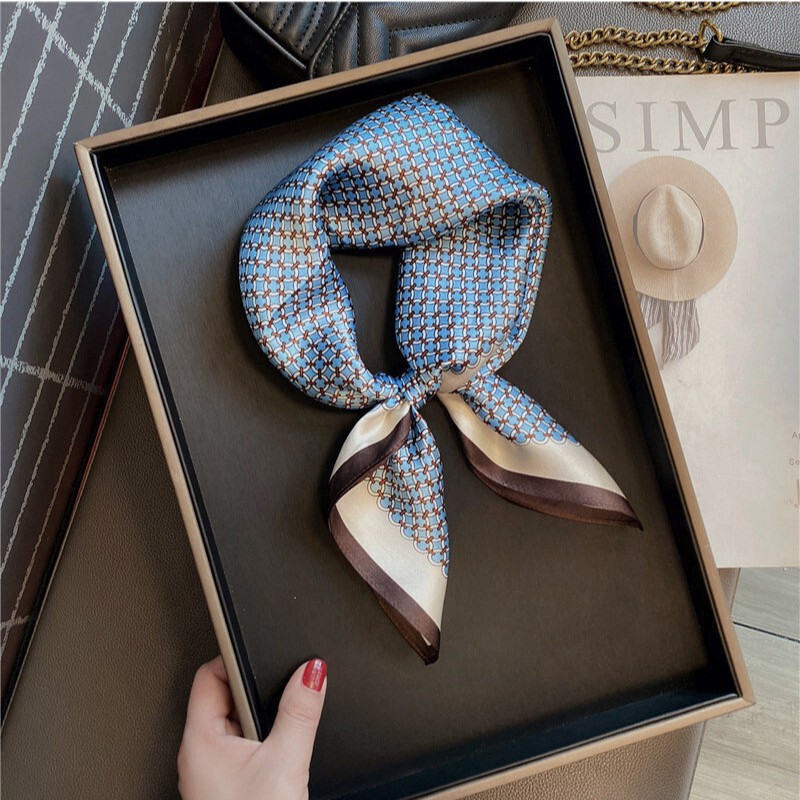 100% Mulberry Silk Blue Geometric 53 Silk Square Scarf Women's Spring, Summer and Autumn Versatile Fashionable Silk Scarf Scarf 100% Mulberry Silk Blue Geometric 53 Silk Square Scarf Women's Spring, Summer and Autumn Versatile Fashionable Silk Scarf Scarf