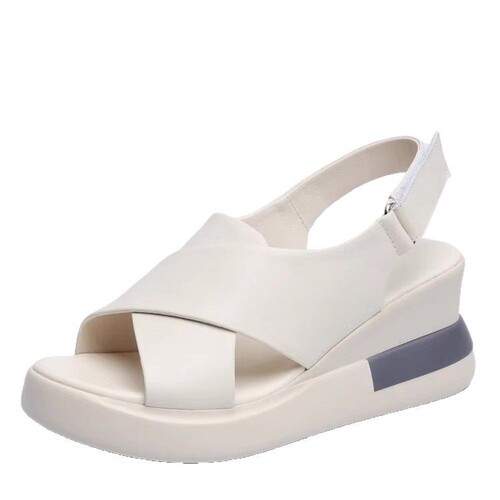 New style of breathable women's shoes for foreign trade in summer, simple and versatile high heel sandals for women without tired feet comfortable wedge soft sole sandals