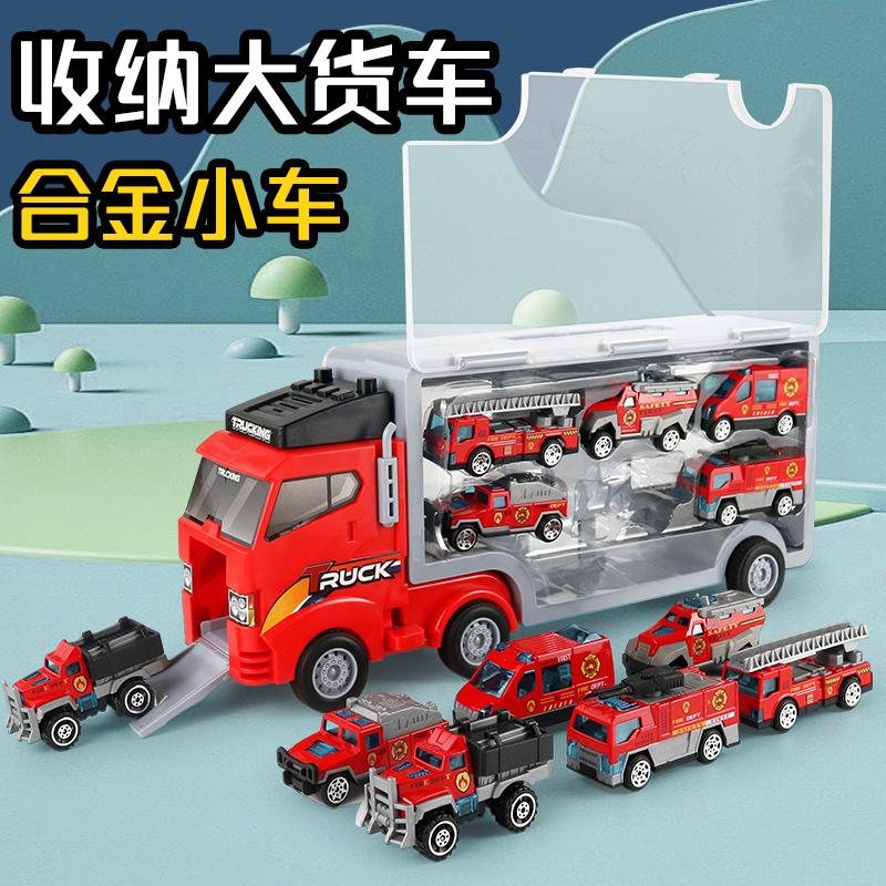 Envío Gratis, juguetes para niños, conjunto de camión maletero grande, vehículo de ingeniería de aleaciones, camión de bomberos, coche de juguete para niño, venta al por mayor