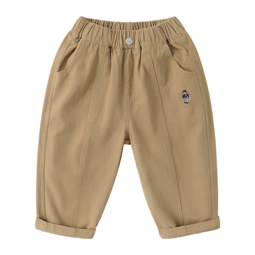 Righteous European Style Boys' Long Pants Spring Clothing Children's Clothing for Spring and Autumn Kids' Baby Boys' College-Style Casual Pants for Spring