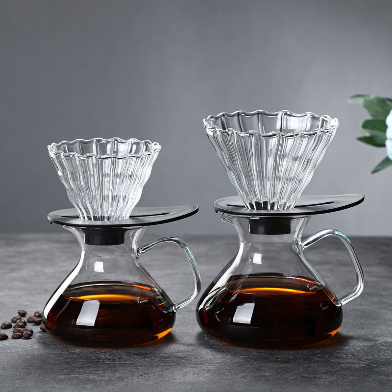 Cafetera de lavado a mano, cafetera de café compartida, vidrio resistente al calor con escala, cafetera de café, taza de filtro de café