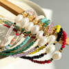 Crystal, beaded bracelet, organic necklace from pearl, summer accessory, European style, does not fade, wholesale