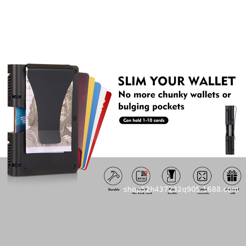 Rfid Anti-Theft Brush Aluminum Alloy Card Package Ultra-Light Portable Credit Card Holder New Wallet