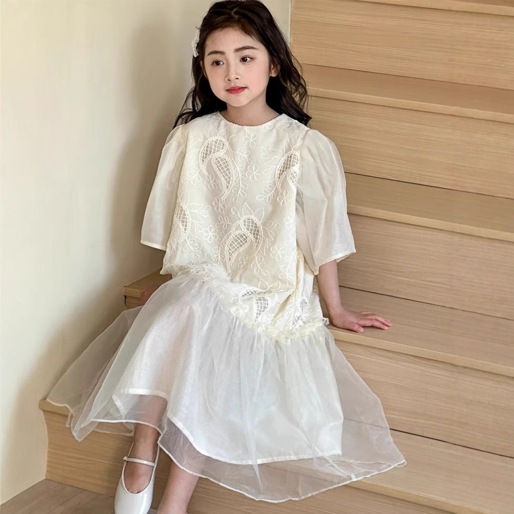 Little Red Fish Girls' Dress Summer 2026 New Children's Summer Dress Organza Mesh Princess Dress Parent-Child Matching