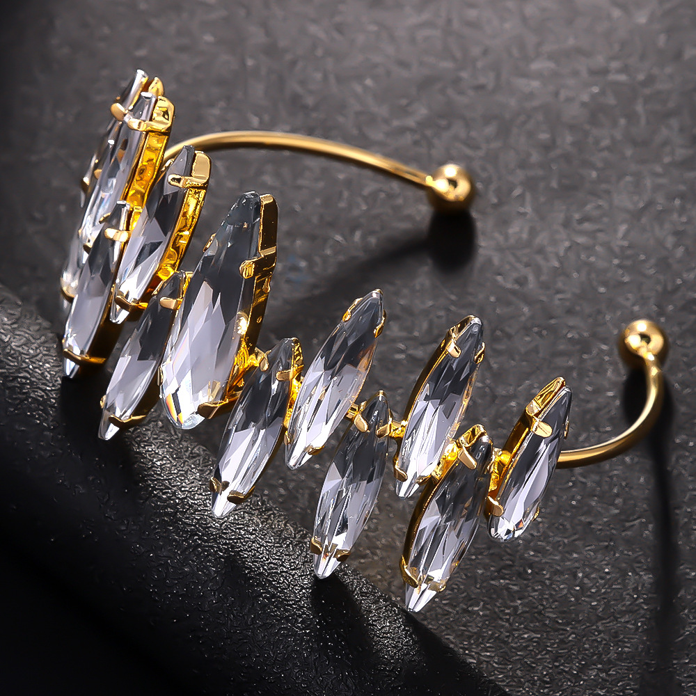 Bohemia viento brazalete dentado exagerado joyería de diamante de banquete accesorios de moda brazalete mujer