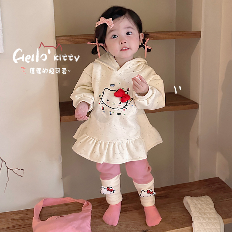 女童加绒卫衣0-5岁冬季韩国童装女宝宝卡通连帽裙衫儿童冬装AY708