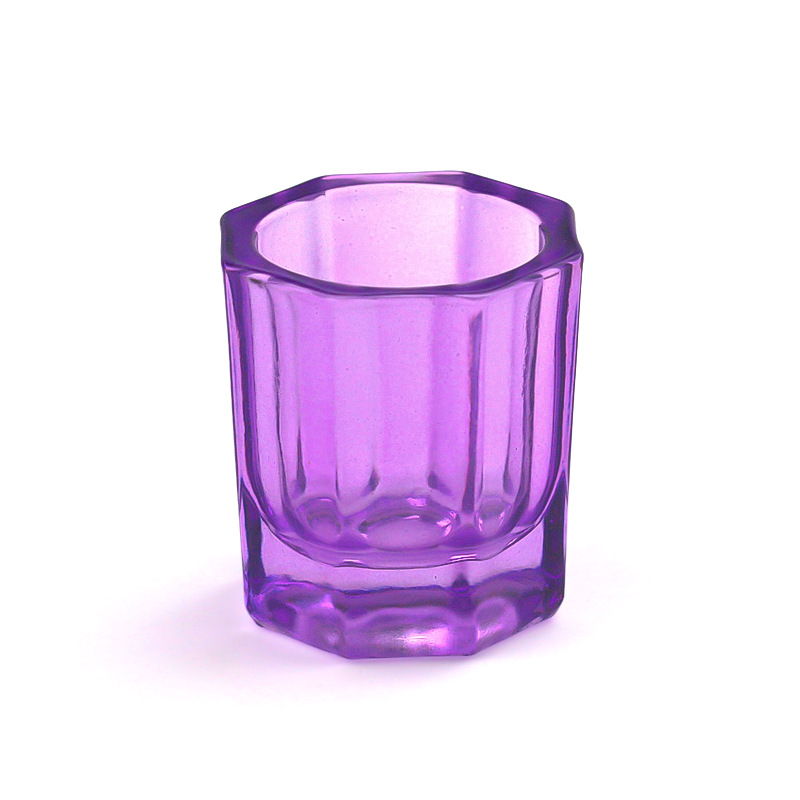 Suministro directo transfronterizo de manicura color pequeño octogonal cristal vaso de tontería especial para manicura vaso lavado de uñas líquido