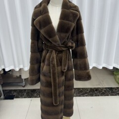 进口天鹅绒水貂皮草女款外套貂皮大衣均码长款整貂2025新款高端袖