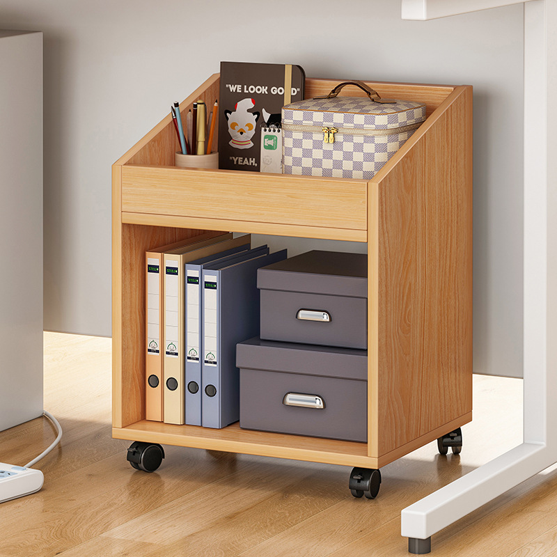 Storage Rack for Schoolbags Movable Small Bookshelf with Wheels Office Storage Artifact Under Table Storage Cabinet Storage Cabinet