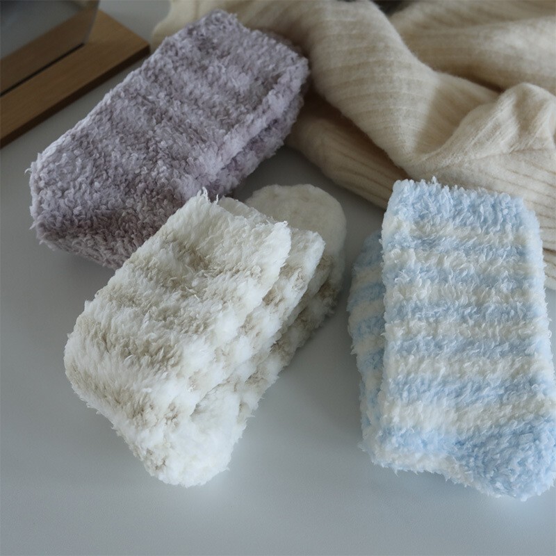 2024 Winter Soft Warm Thickened Floor Socks Lamb Fleece Sleep Socks Home Women's Socks Japanese Striped Mid-tube Socks 2024 Winter Soft Warm Thickened Floor Socks Lamb Fleece Sleep Socks Home Women's Socks Japanese Striped Mid-tube Socks