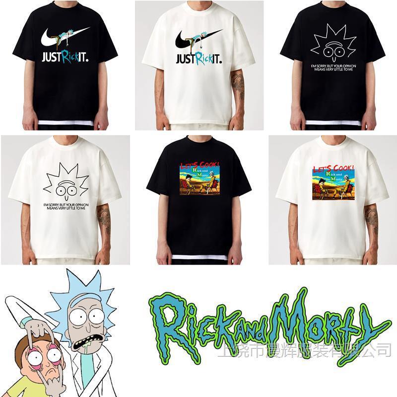 Rick and Morty Print Short Sleeve T-Shirt Rickand Morty Men's Loose Casual Trendy Anime Top Summer