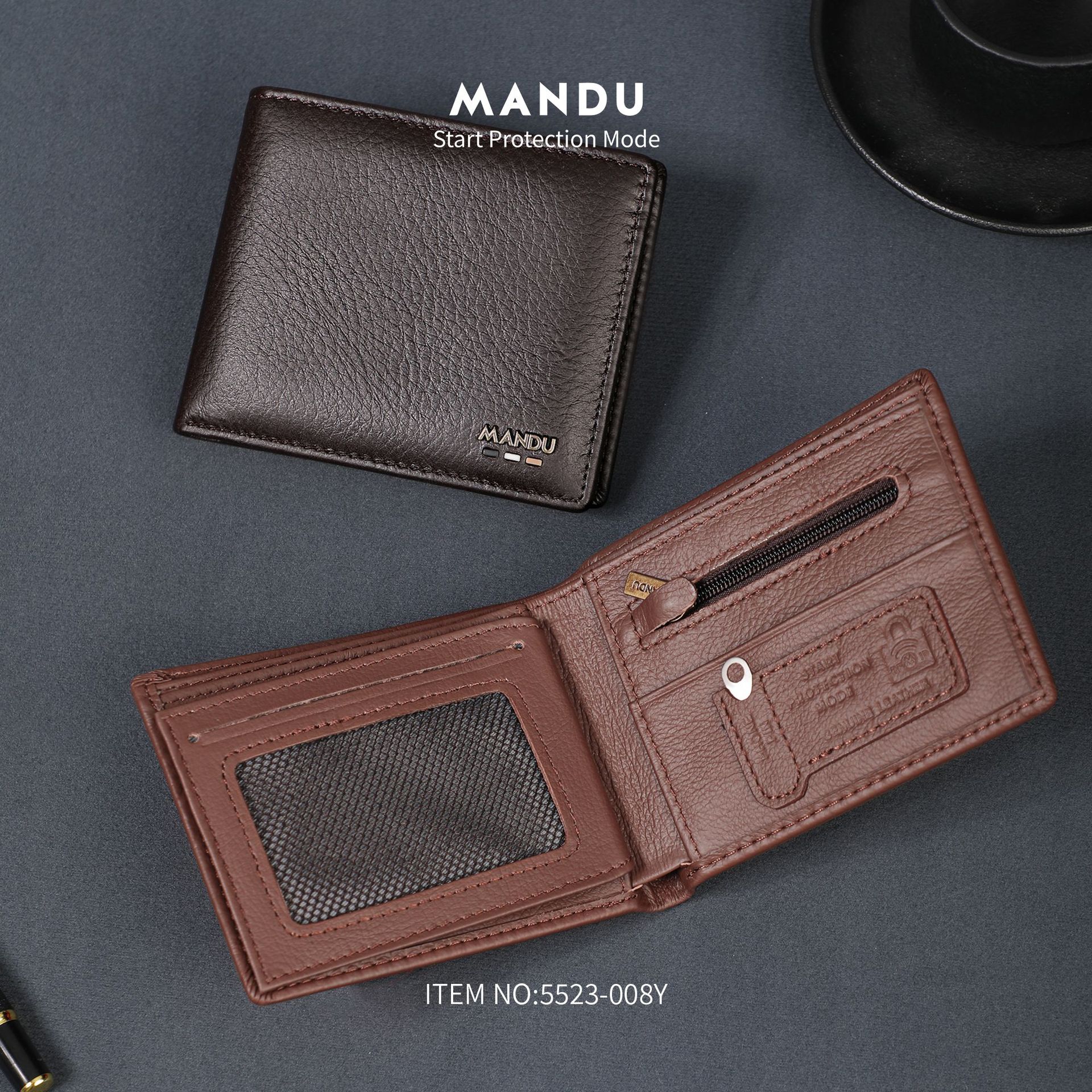 Cowhide Genuine Leather Men's Wallet, High-End, Good-Looking, Ultra-Light, Wear-Resistant, Multi-Card Slots, Wallet, Large-Capacity Wallet