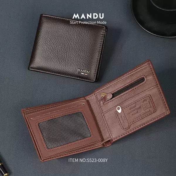 Cowhide Genuine Leather Men's Wallet, High-End, Good-Looking, Ultra-Light, Wear-Resistant, Multi-Card Slots, Wallet, Large-Capacity Wallet