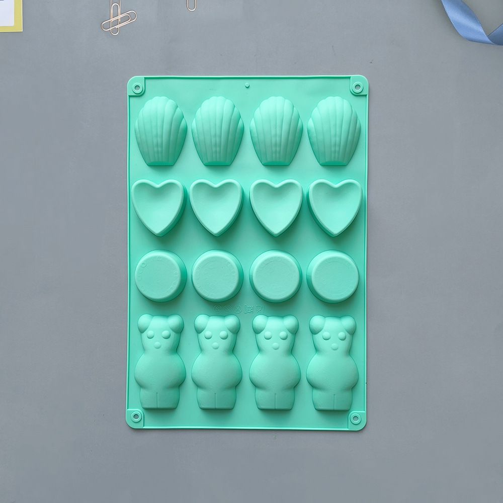 16 cuatro grupos de amor de oso 8 chocolate molde de silicona DIY galletas de hielo dulces blandos molde de goteo para hornear