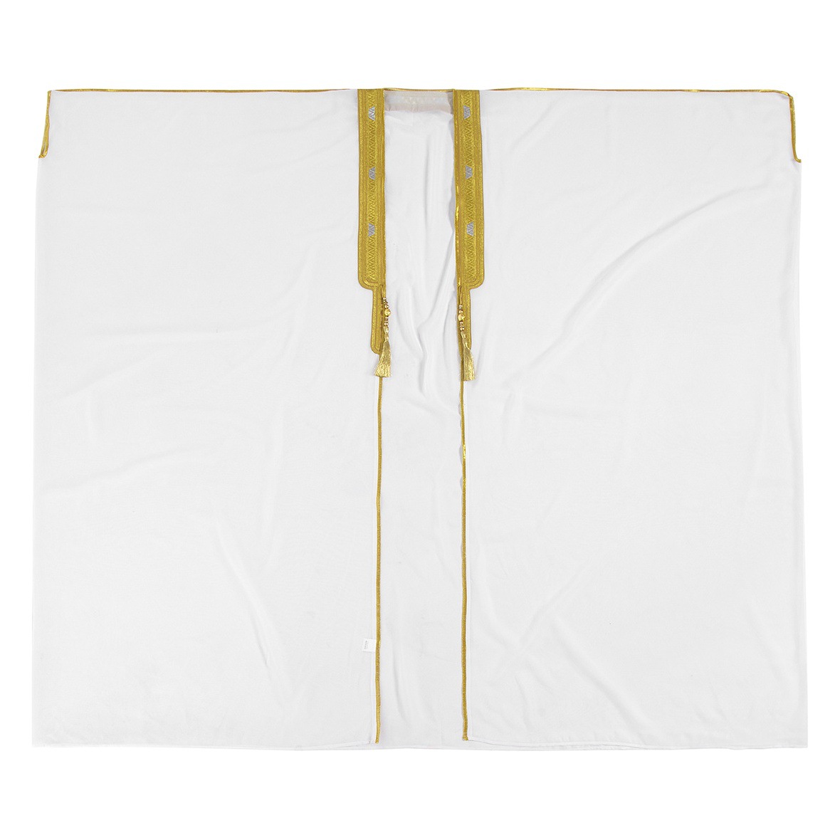 Factory In-Stock Men's Long Shirt, Loose Fit, Large Size, Embroidered Long Sleeves, Tassel, Gold Beads, Chiffon, Single Piece Outerwear Th834