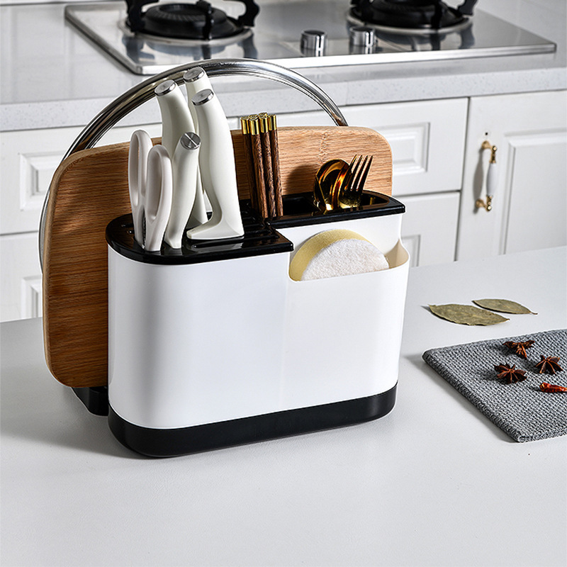 Multifunctional chopping board knife holder integrated storage rack chopstick cage pot lid kitchen tableware kitchen knife holder wholesale