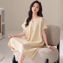 ���ؼ�69.9Ԫ���ļ��¿��Ʒ����֯����Ůʿ��ͷ����˯��ȹŮ�Ҿ�