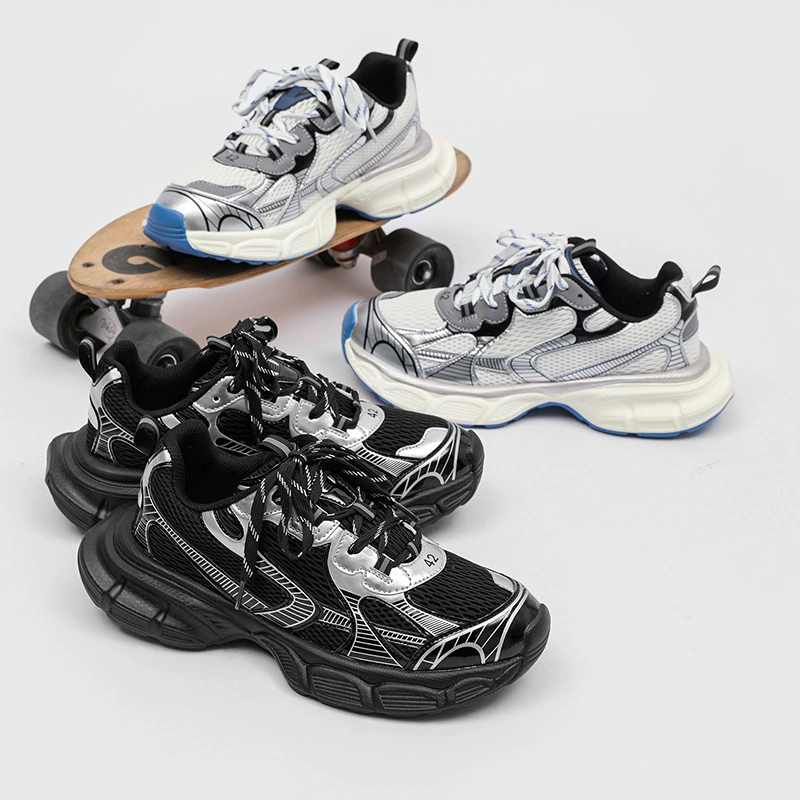 Парижский нишевый бренд Shijia dad shoes для мужчин и женщин, обувь на танкетке для пар, толстая подошва, ретро повседневные кроссовки