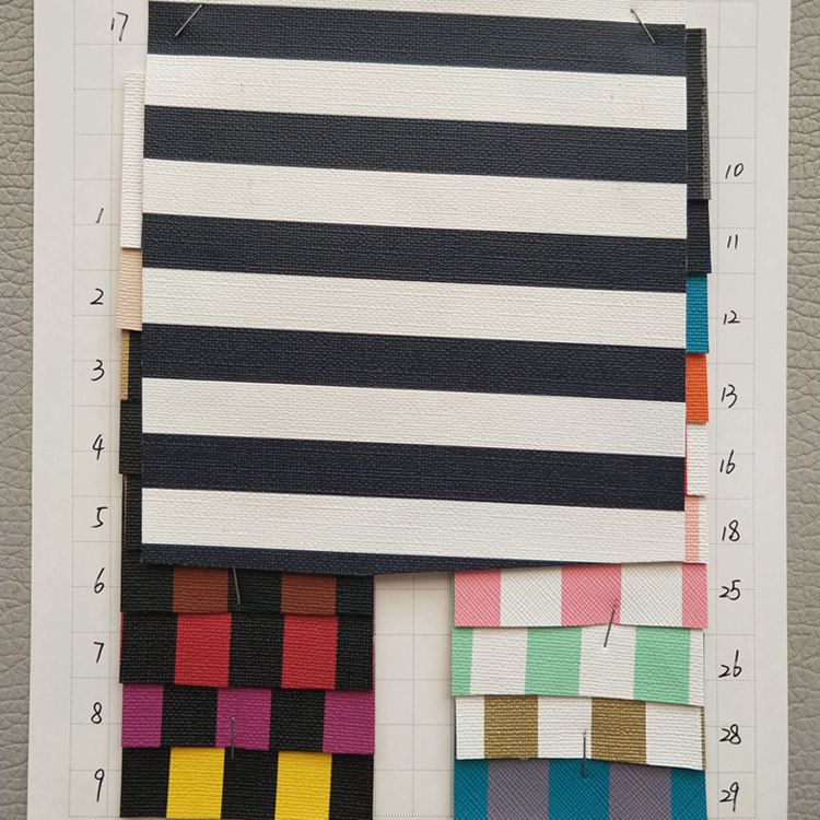 条纹皮革箱包手袋包装革面料L1951十字纹人造革材料编织纹PVC条纹