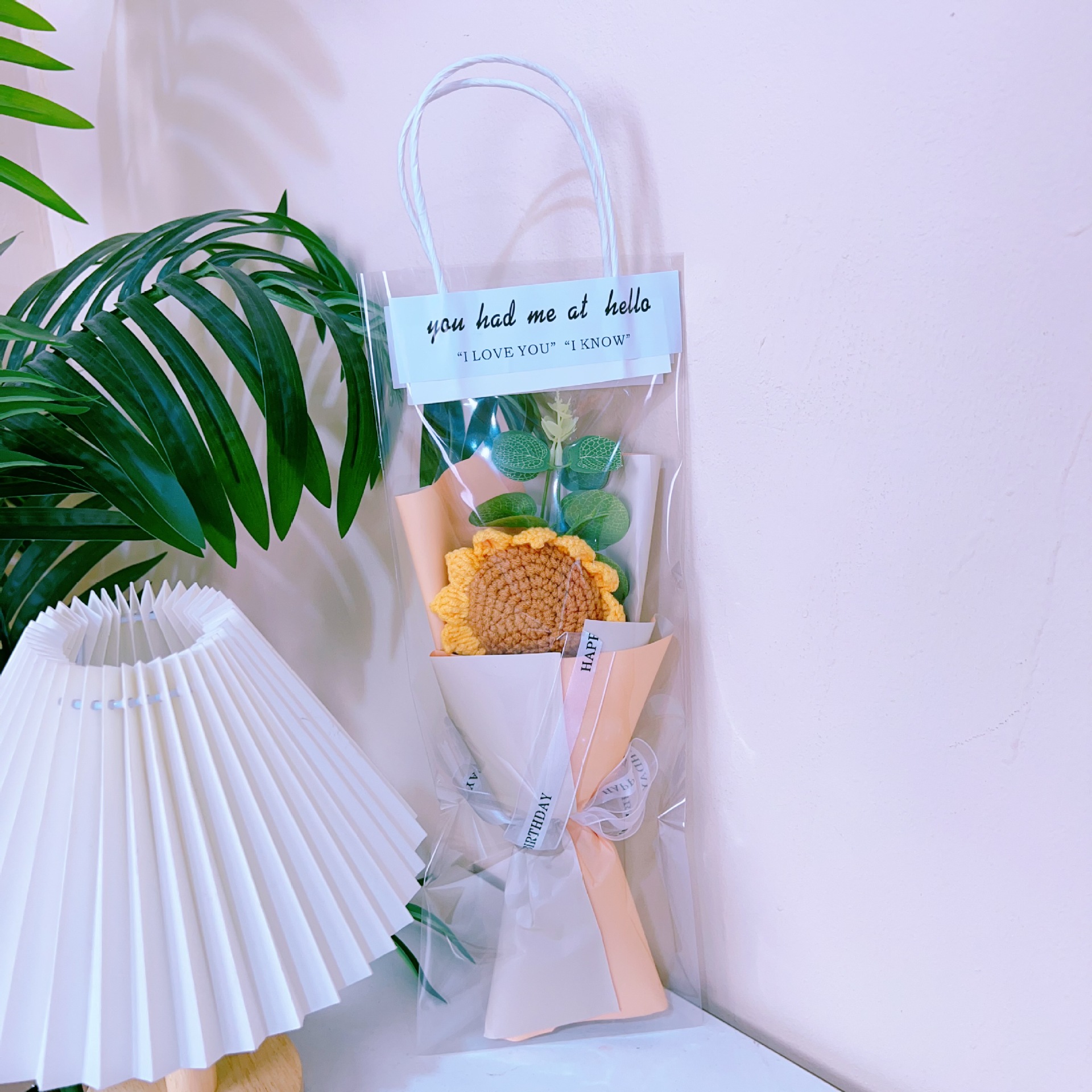 양모 해바라기(주황색 포장) + 선물 가방