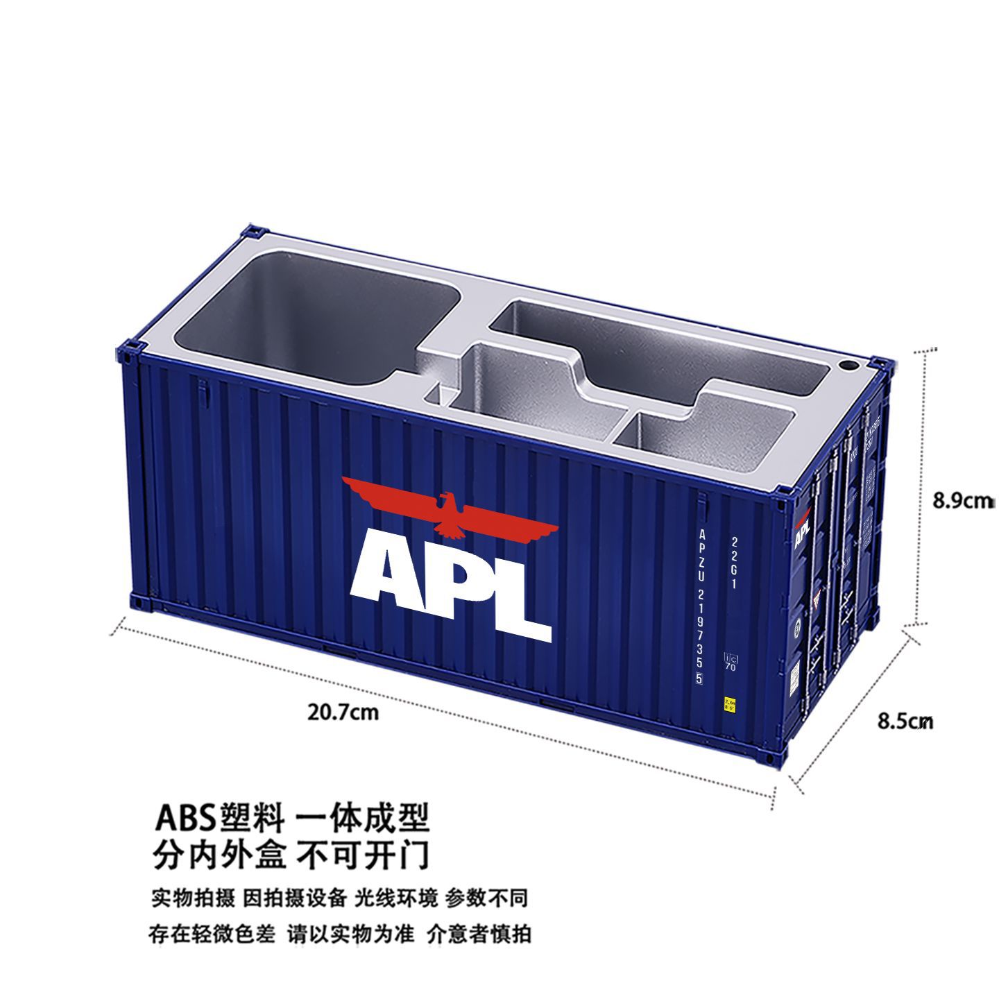 Caja de tarjetas de visita azul Apple Pen Holder
