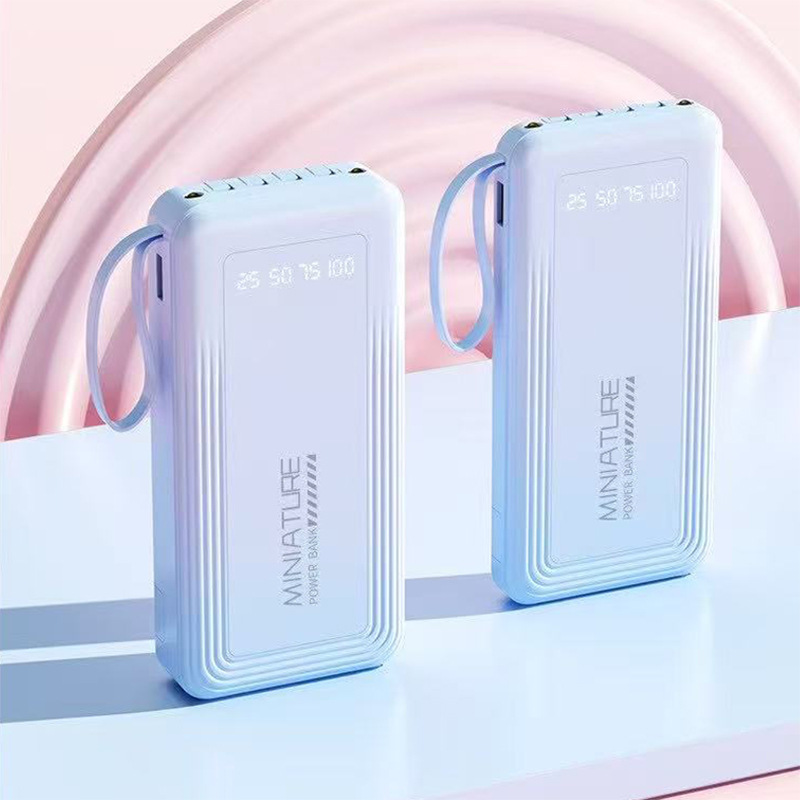 Lindo mini cargador rápido banco de energía móvil de gran capacidad promoción de banco de energía pantalla digital inteligente portátil y ampliamente compatible