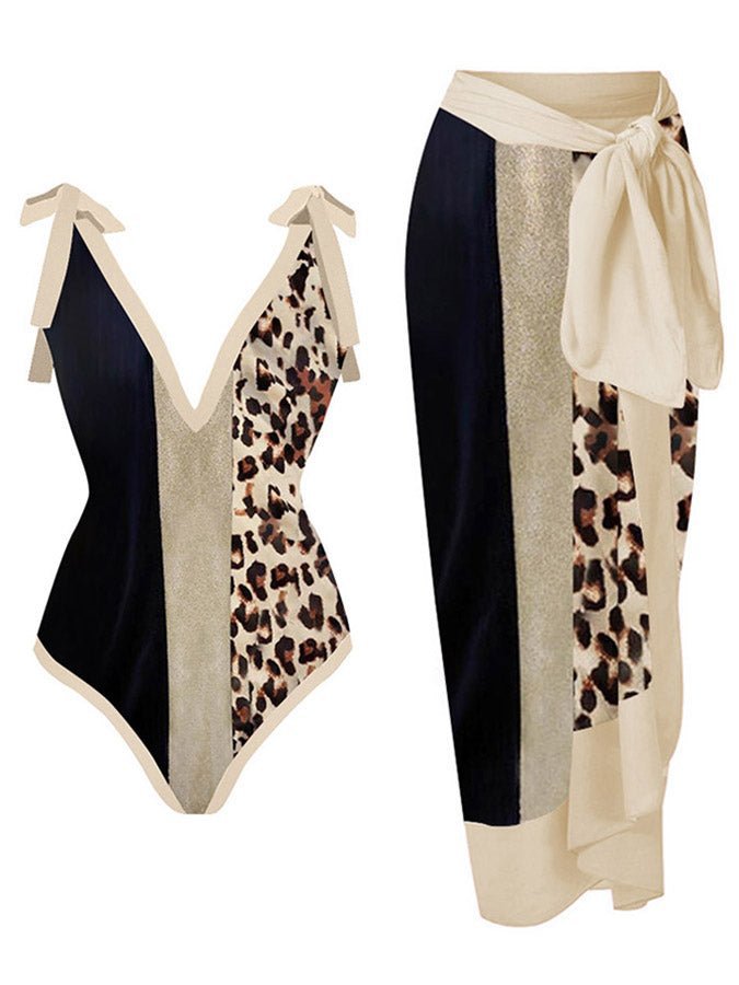 Comfort Feel Of Sensation Medium High Waist Panties Waist Women's Animal 2 Piece Set One Piece