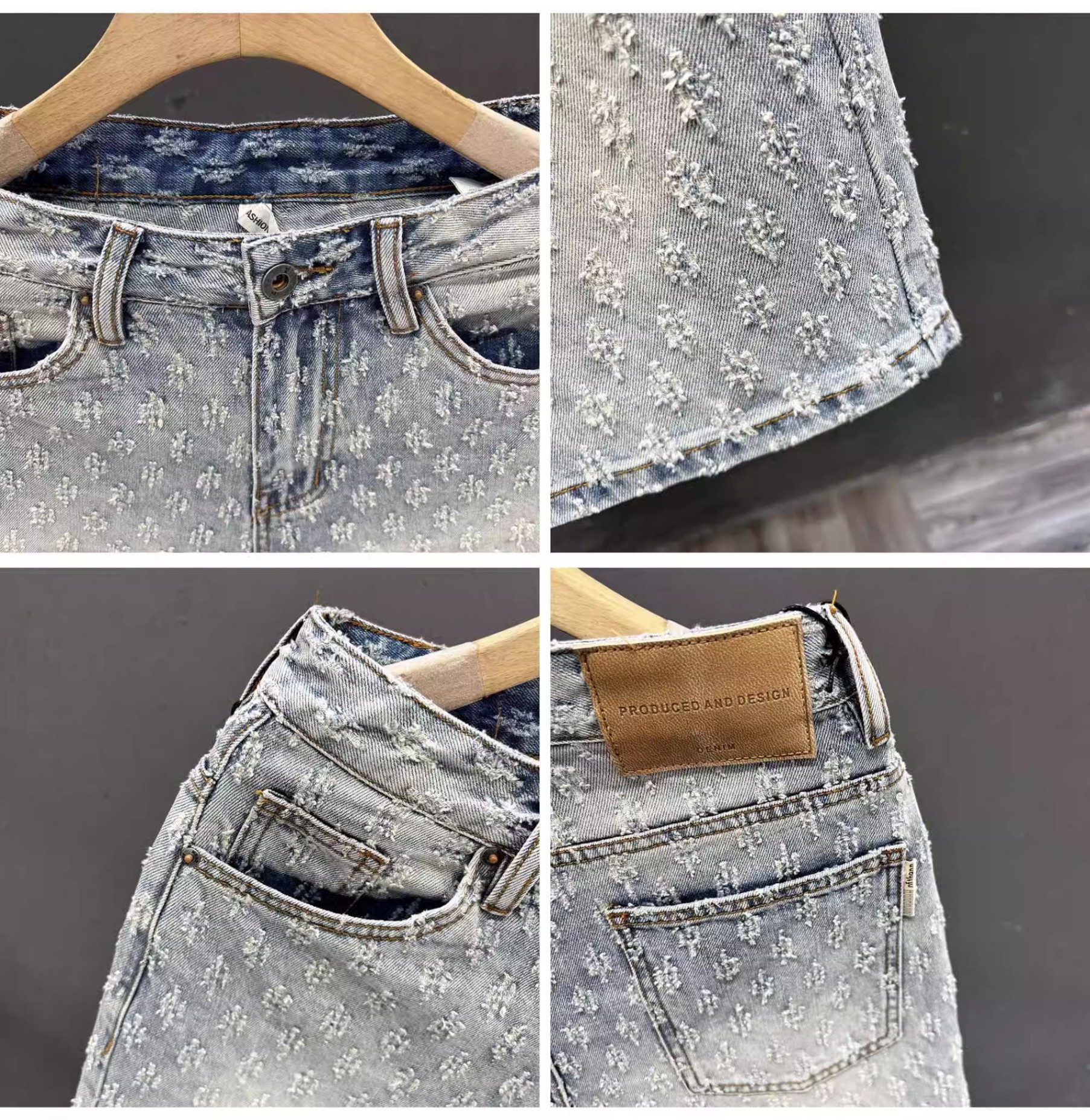 Men's Clothing Men's Retro Jacquard Denim Shorts Summer Design High Street Style Washed Five Point Athletic Pants_mkmklike.com