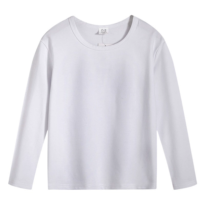 Однотонная детская впитывающая пот длинная рукав От 3 до 15 лет весна и осень мужская и женская детская одежда Футболка оптом производители детской одежды поколение волос