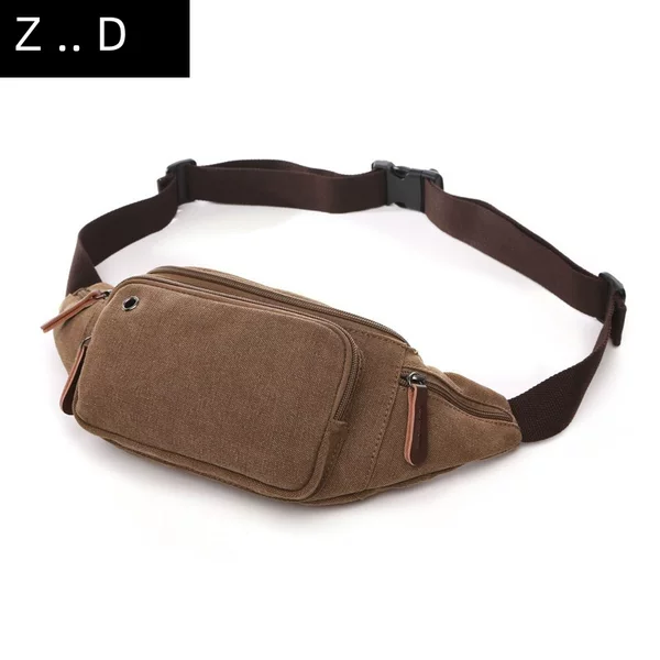 Factory Direct Sales, Fashionable and Trendy Casual Bags for Men and Women, Pure Color Horizontal Square Canvas Waist Bags, Dropshipping