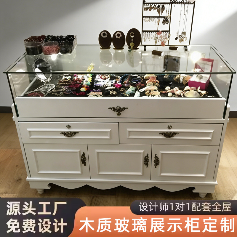 珠宝首饰展示柜定制烤漆玻璃柜台订做高端首饰项链陈列柜