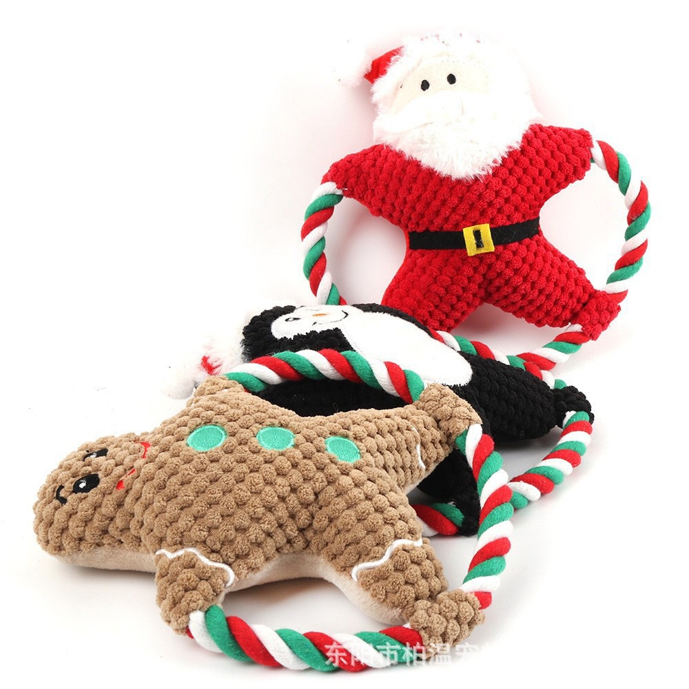 Cute Plush Christmas Santa Claus Pet Toys display picture 1