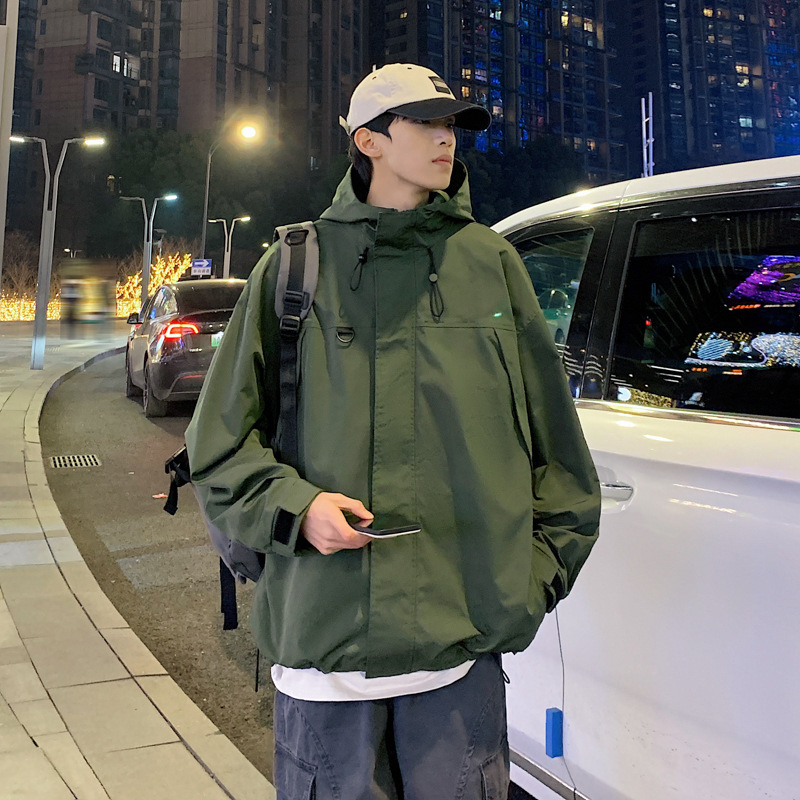 Men's autumn trend new hooded casual sports jacket for couples, loose and versatile lightweight outerwear_voghion.com