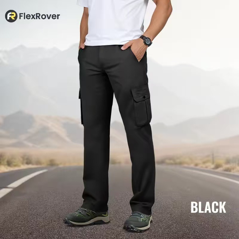 Trendy Breathable Multi-Pocket Men's Work Pants Spring and Autumn Loose Wear-Resistant Wrinkle-Free Straight American-Style Cargo Pants