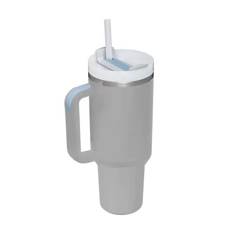 Vaso de Acero Inoxidable de 40 oz con Pajita para Venta Directa Transfronteriza, Vaso Portátil para Auto, Vaso Térmico de Gran Capacidad