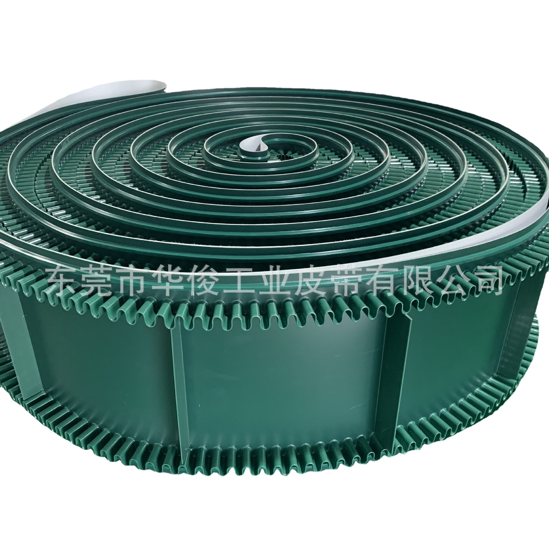 墨绿PU挡板裙边输送带  耐油食品提升带 食品厂物料提升带